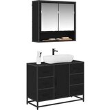 vidaXL Set namještaja za kupaonicu 2 pcs Crni hrast 80 x 33 x 60 cm | shoptok.hr