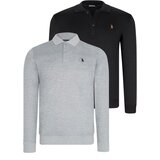 Dewberry DOUBLE SET V4007 MEN'S SWEATSHIRT-BLACK-GREY | shoptok.hr