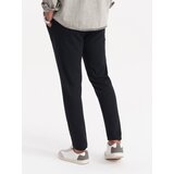 Ombre Men's knitted pants with elastic waistband - black | Shoptok.si