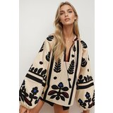 Trendyol Ženska bluza, Bež-crna