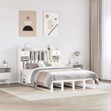 vidaXL Knjižna postelja brez ležišča bela 140x190 cm trdna borovina | Shoptok.si