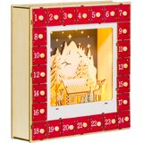 HOMCOM božični adventni koledar MDF 34D x 7Š x 34V cm rdeč, (5000242551) | Shoptok.si