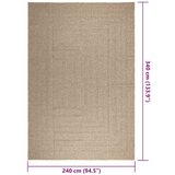  Rug "ZIZUR" Bež 240x340 cm Juta videz Notranje in zunanje | Shoptok.si