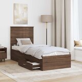 Krevetna konstrukcija Smeđi hrast i srebrna 70 x 190 cm | Eponuda.com