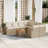  9-dijelni set vrtnih sofa s jastucima bež od poliratana | shoptok.hr
