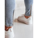 DStreet Spodnie damskie jeansowe skinny ZIPSKINS niebieskie | Shoptok.si