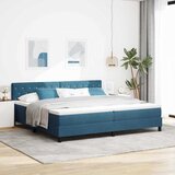  LED Box Spring Krevet Tamno plava 200 x 200 cm Baršun | shoptok.hr