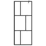 Pregrada za tuš s policom crna 100x195 cm staklo ESG i aluminij | shoptok.hr