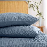 Catherine Lansfield Plava posteljina za bračni krevet/za produženi krevet od krepa 230x220 cm Seersucker – | shoptok.hr