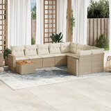 vidaXL 10-dijelni set vrtnih sofa s jastucima bež od poliratana | shoptok.hr