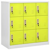 vidaXL omara s ključavnico svetlo siva in zelena 90x45x92,5 cm jeklo | Shoptok.si