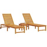  Ležaljka 3 pcs Smeđa Čvrsto drvo akacije | Eponuda.com