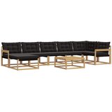  Set vanjskih sofa 8 kom. Bijela i crna Čvrsto drvo akacije | shoptok.hr
