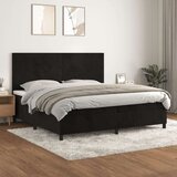  Box spring postelja z vzmetnico črna 200x200 cm žamet, (20788927) Cene
