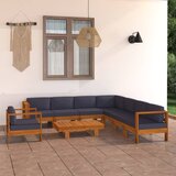  9-dijelna vrtna garnitura s tamnosivim jastucima bagremovo drvo | shoptok.hr