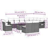  11-dijelni set vrtnih sofa od poliratana s jastucima crni | shoptok.hr