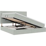  LED krevet za pohranu s madracem Svjetlosiva 200 x 200 cm 204 x 200 x 128 cm | shoptok.hr