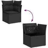 vidaXL Vrtna sedežna garnitura z blazinami 6-delna črn ratan/akacija | Shoptok.si