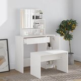  The Living Store Toaletna mizica komplet visok sijaj bele barve 86,5x35x136 cm - Komplet Toaletnih Mizic, (21500197) Cene