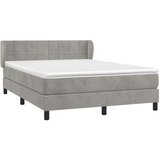  Box spring postelja z vzmetnico svetlo siva 140x200 cm žamet, (20724567) | Shoptok.si