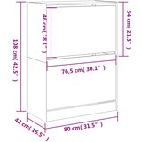 Ormarić za cipele s 2 ladice smeđa boja hrasta 80 x 42 x 108 cm | shoptok.hr