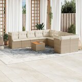 vidaXL 11-dijelni set vrtnih sofa od poliratana s jastucima bež | shoptok.hr