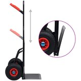 vidaXL Teleskopski ročni voziček 200 kg črn in rdeč | Shoptok.si