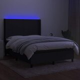  Krevet box spring s madracem LED crni 140x190 cm od tkanine | shoptok.hr