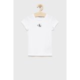 Calvin Klein Jeans Otroški bombažen t-shirt bela barva | Shoptok.si