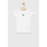 Calvin Klein Jeans Otroški bombažen t-shirt bela barva
