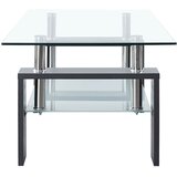  Stolić za kavu sivo-prozirni 95 x 55 x 40 cm od kaljenog stakla | Eponuda.com