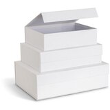 Bigso Bele kartonaste dekorativne škatle za shranjevanje v kompletu 3 ks s pokrovom 42,5x29,5x13 cm Kian Paper Laminate – | Shoptok.si