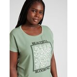 Only Carmakoma Majica 'CARKETTY' zelena / črna / srebrna | Shoptok.si