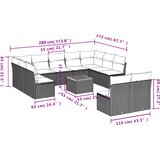  12-dijelni set vrtnih sofa od poliratana s jastucima bež | shoptok.hr