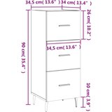 vidaXL Komoda bela 34,5x34x90 cm inženirski les | Shoptok.si