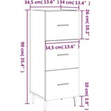vidaXL Komoda bijela 34 5 x 34 x 90 cm od konstruiranog drva | shoptok.hr