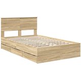  Krevetna konstrukcija s ladicama Sonoma hrast 120 x 190 cm | shoptok.hr