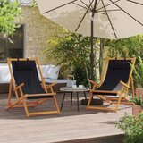  The Living Store Zložljivi stoli za na plažo 2 kosa črno blago - Zložljivi Stol Za Plažo, (21485496) | Shoptok.si