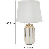 Mauro Ferretti Bela/v zlati barvi keramična namizna svetilka s tekstilnim senčilom (višina 40,5 cm) Cassy – | Shoptok.si