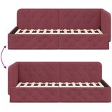  Kutni okvir kreveta Vinska crvena 90 x 190 cm tkanina | shoptok.hr
