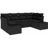  Sjedeća garnitura za vrt 6 kom. Crna poliratan 234 x 154 x 69 cm | shoptok.hr