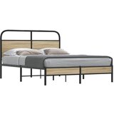 Maison Chic Posteljni okvir - Dvoposteljna postelja - Zakonska postelja brez vzmetnice 120x190 cm dim. hrast inž. les-J10386, (21774098) | Shoptok.si