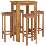  5-dijelni vrtni barski set od masivnog bagremovog drva Smeđa 60 cm table length | Shoptok.si