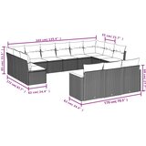  13-dijelni set vrtnih sofa s jastucima poliratan Bež | shoptok.hr