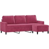  Trosjed s tabureom crvena boja vina 180 cm baršunasti | shoptok.hr