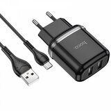 Hoco pametni hišni polnilec N4 12W z 2,4A z 2x USB vtičem in s polnilnim kablom Micro USB črn Cene