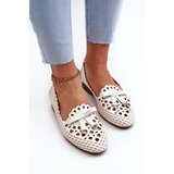Boto White Women's Cutout Ballerina Flats with Bow Nestavia | shoptok.hr