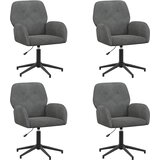 vidaXL Vrteči pisarniški stoli 4 kos 54 x 55 x 90 cm Temno siva Žamet, (5000302320) | Shoptok.si