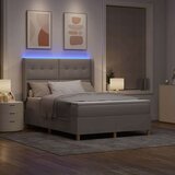 Box Spring Postelja z Blazinjo in LED Taupe 140x200 cm Tkanina, (22048993) | Shoptok.si