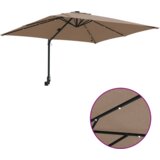 vidaXL Vrtni suncobran Sivo-smeđa 248.5 x 247.5 x 160 cm tkanina | shoptok.hr